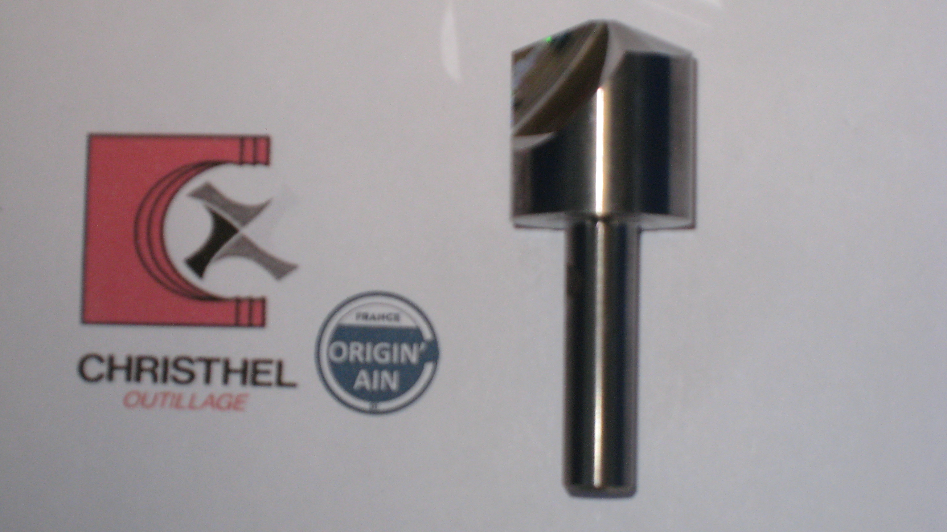 FRAISE A PLIER ALUCOBOND Ø20 135° PLAT 3mm QØ8+REVETEMENT FP2050135PLAT3MM+REV